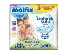 Molfix İzotonik Ferah Temizlik Islak Mendil 3 X 60Lı