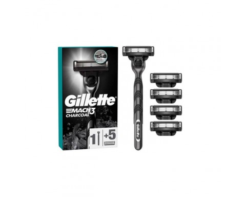 Gillette Mach3 Charcoal Tıraş Makinesi ve Yedek Tıraş Bıçağı 5'li