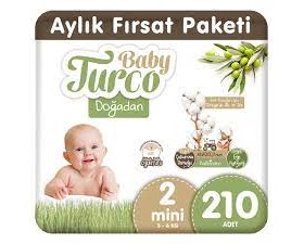 Baby Turco Doğadan 2 Numara Mini 210 Adet