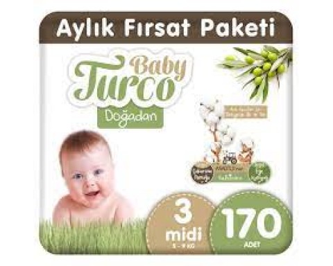 Baby Turco Doğadan 3 Numara Midi 170 Adet