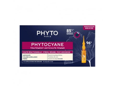 Phyto Phytocyane Kadınlar İçin Dönemsel Saç Dökülmesi Karşıtı Bakım 12 Ampul x 5 ml