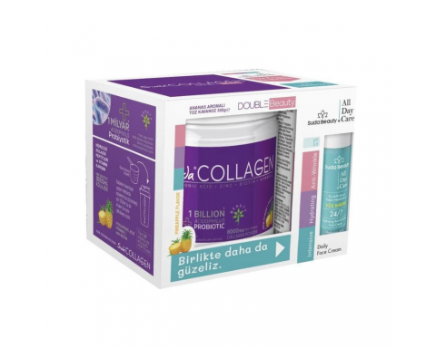 Suda Collagen Double Beauty Toz Kavanoz 300 gr Suda Beauty Yüz Kremi 50 ml Hediye